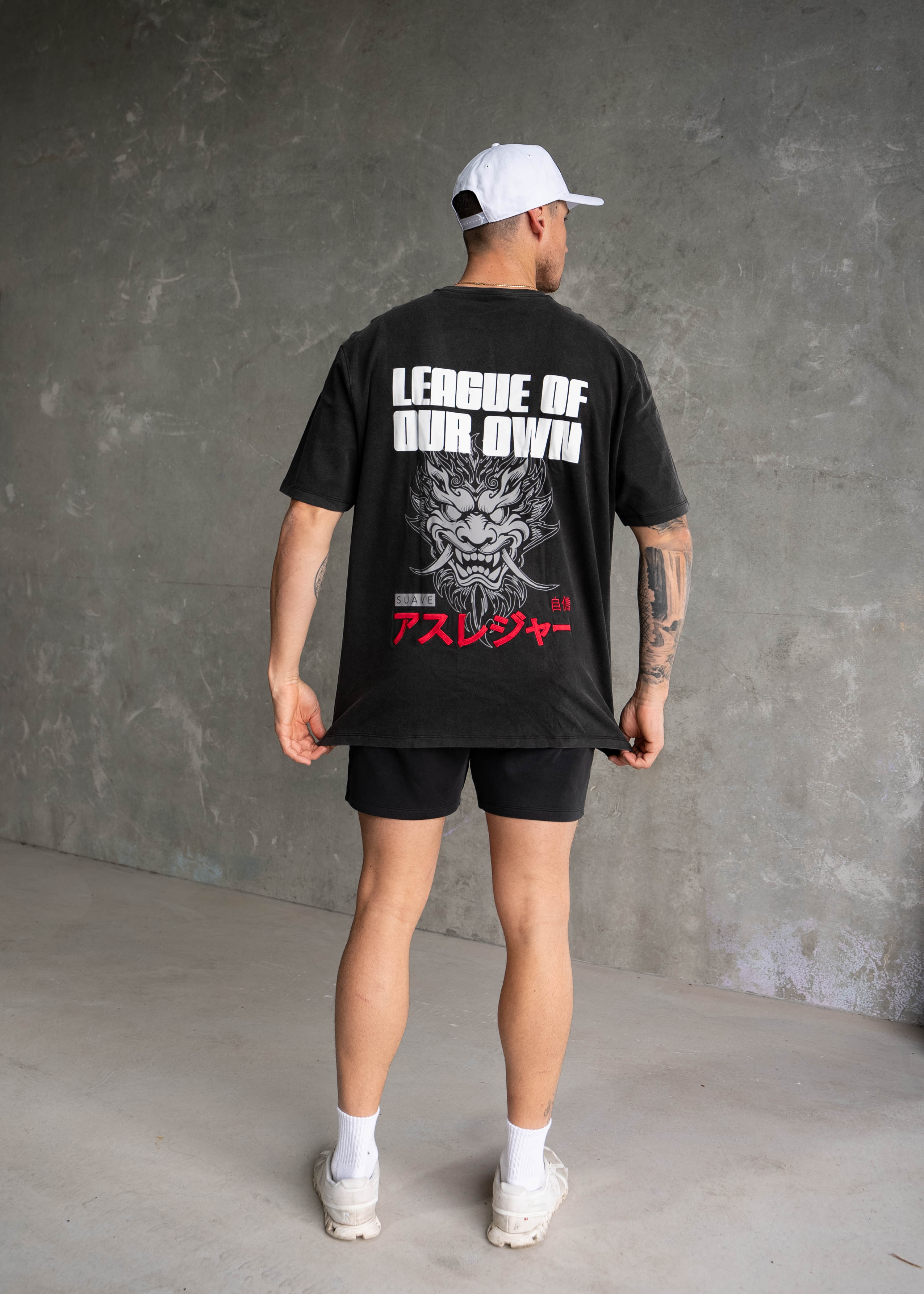 League Of Our Own Tee - Acid Wash Black